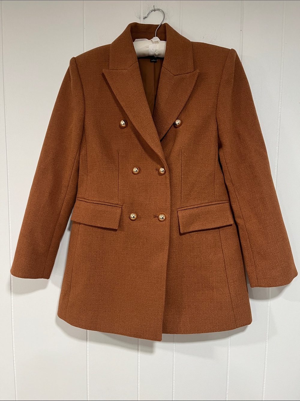 Ann Taylor Double-Breasted Rust Brown Blazer 0P